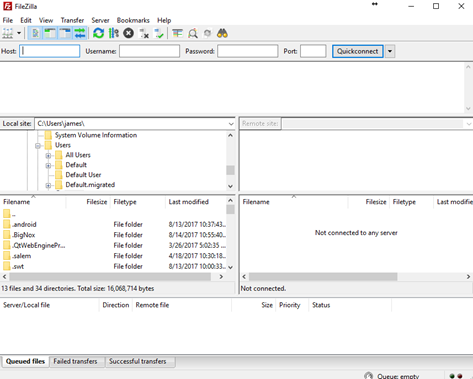 how to use filezilla to get a file