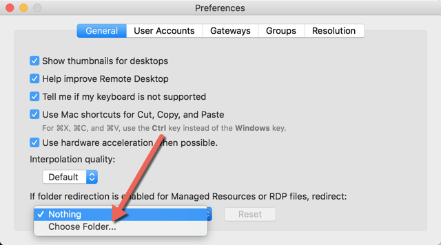 remote desktop manager mac redirect drive