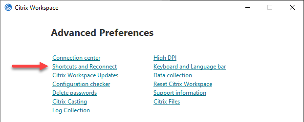 citrix workspace hotkeys